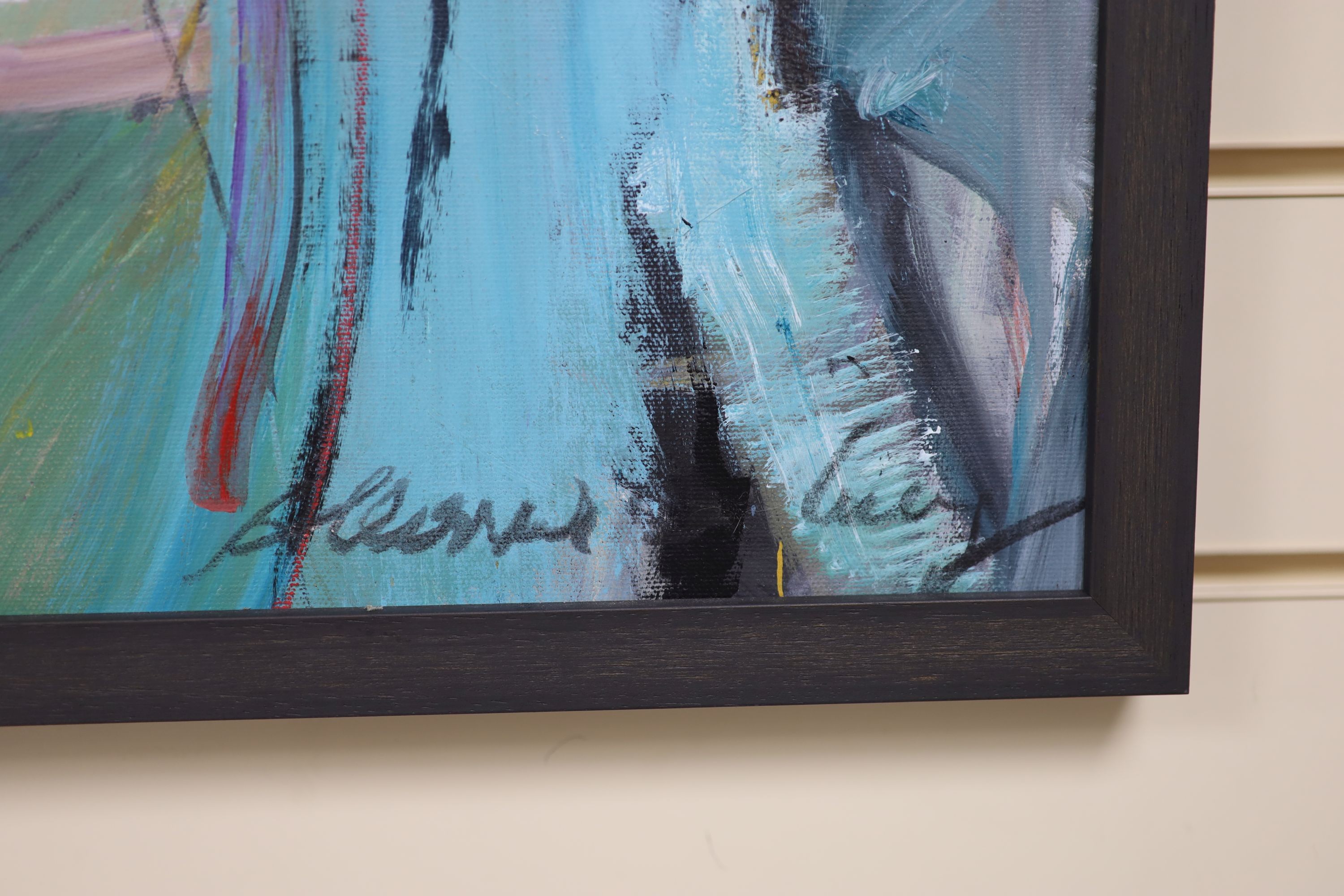 Allissia de Lucy (C20th.), oil on canvas, Standing nude, signed, 90 x 60cm